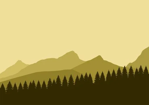 Forest and mountains vector Stock Illustration