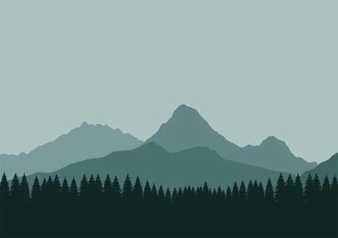 Forest and mountains vector Stock Illustration