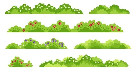 Forest and park shrubbery with flowers Stock-Illustration