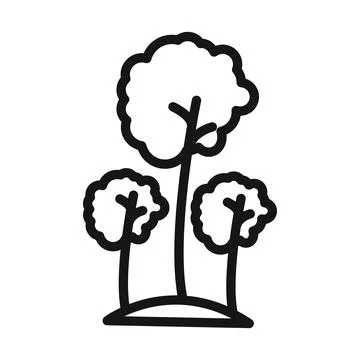 Forest and park trees icon Black line art vector logo イラスト素材