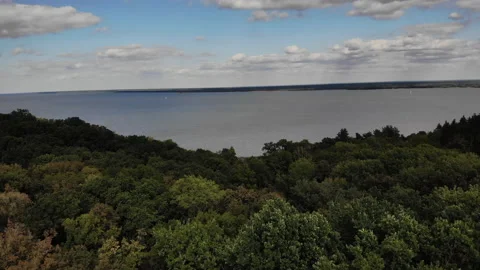 Forest and river view from drone Stock Footage 144343937