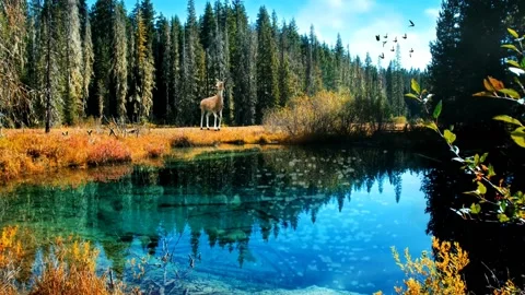 Forest and river view Stock Footage 211700503