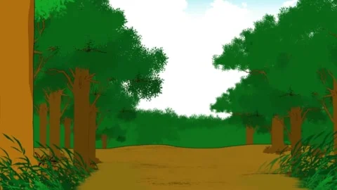 Forest and road animation Stock Footage 229844384