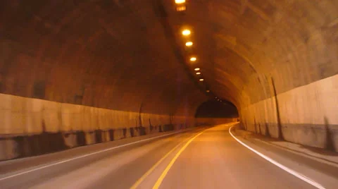 Forest and Tunnel Drive Stock Footage 34259760