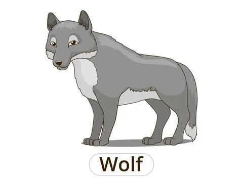 Forest animal wolf cartoon vector illustration Stock Illustration