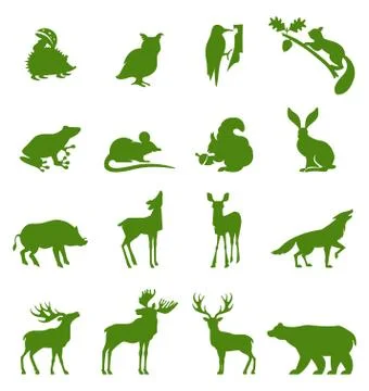 Forest animals collection. Stock Illustration