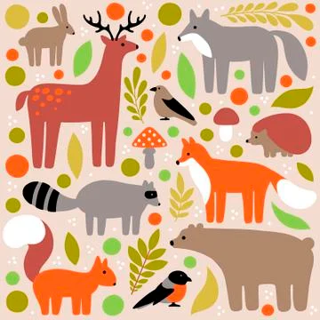 Forest animals Stock Illustration