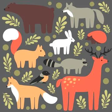 Forest animals Stock Illustration
