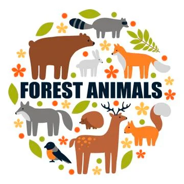 Forest animals Illustrazione stock
