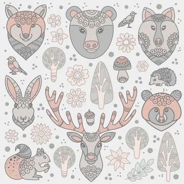 Forest Animals Stock-Illustration