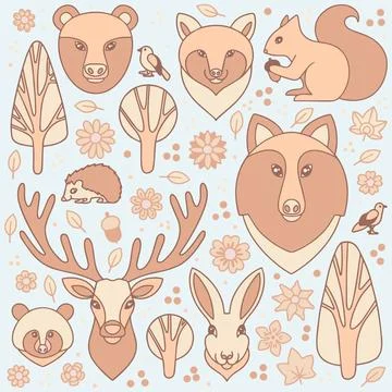 Forest Animals Illustrazione stock