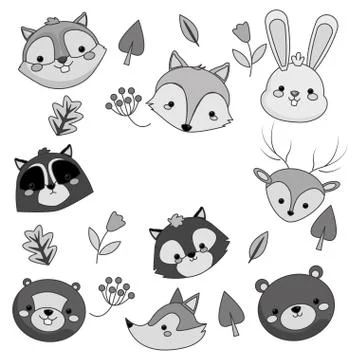 Forest animals pattern icon 스톡 일러스트