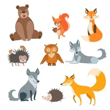 Forest Animals Set Illustrazione stock