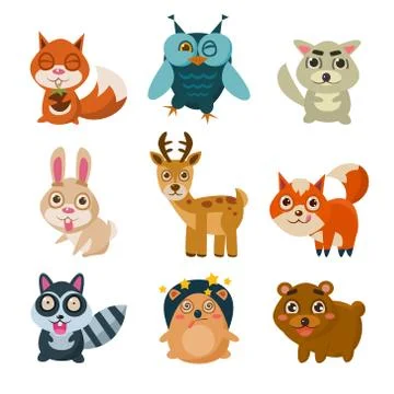 Forest Animals Vector Illustration Stock Illustration