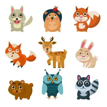 Forest Animals Vector Illustration Stock Illustration