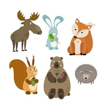Forest animals vector illustration Stock Illustration