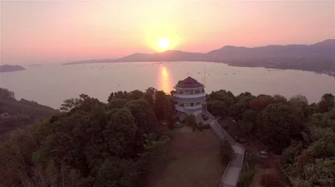 Forest around view point building Video stock 66729749