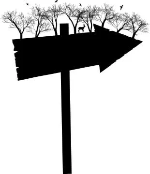 Forest on arrow - vector illustration Stockillustratie