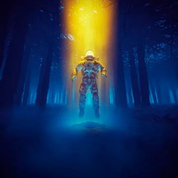 Forest astronaut concept Illustrazione stock