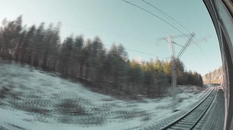 Forest autumn landscape with moving train Stock Footage 68804653