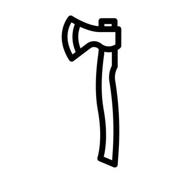 Forest axe hatchet line icon vector illustration Stock Illustration