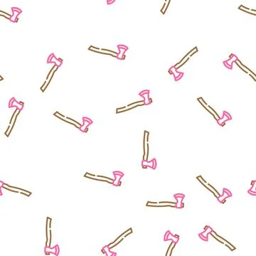 Forest axe hatchet vector seamless pattern Illustrazione stock