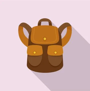Forest backpack icon, flat style イラスト素材
