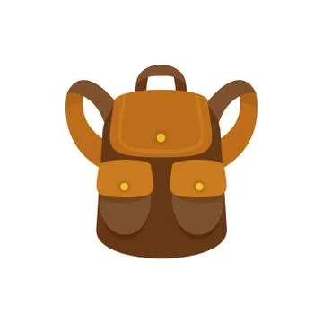 Forest backpack icon, flat style 스톡 일러스트