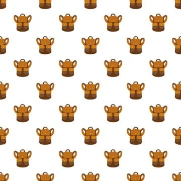 Forest backpack pattern seamless vector Illustrazione stock