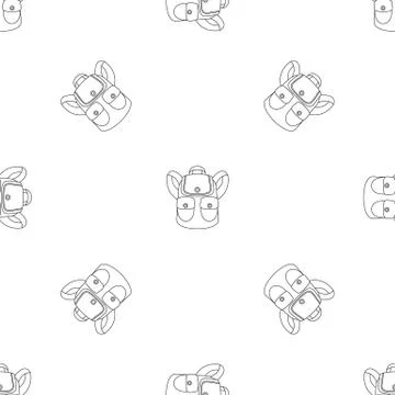 Forest backpack pattern seamless vector Illustrazione stock