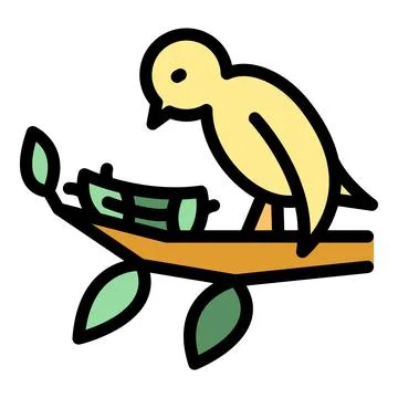 Forest bird music icon vector flat イラスト素材