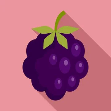 Forest blackberry icon, flat style Illustrazione stock