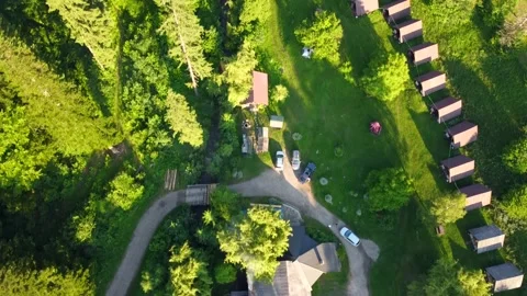 Forest Camping Aerial View Stock Footage 156876540