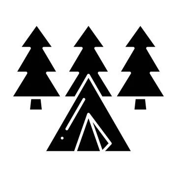 Forest Camping Glyph Icon Ilustración de archivo