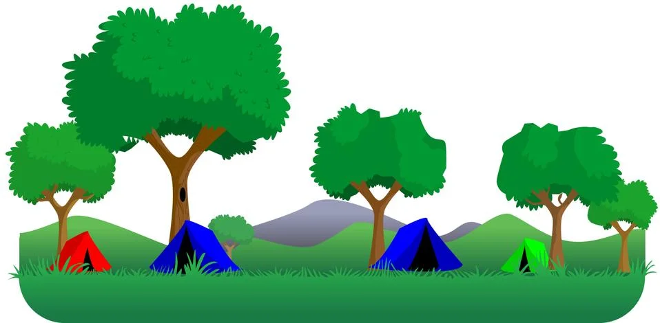 Forest camping Stock Illustration