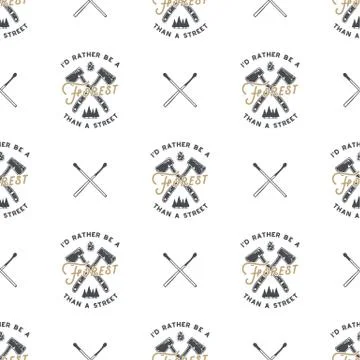 Forest camping pattern Stock Illustration