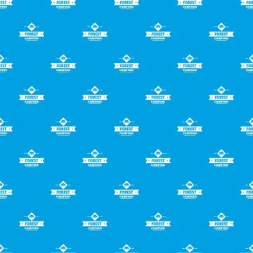 Forest camping pattern vector seamless blue Stock Illustration