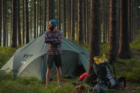 Forest camping Stock Photos