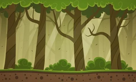 Forest Cartoon Background Stock Illustration