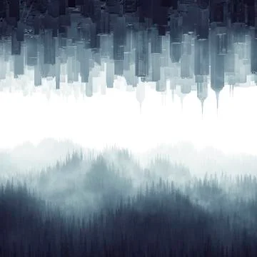 Forest city haze Stock-Illustration