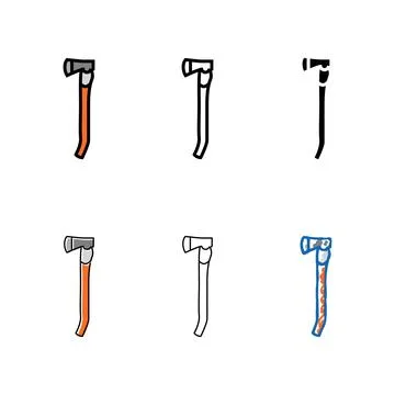 Forest clean axe hatchet color icon vector 스톡 일러스트