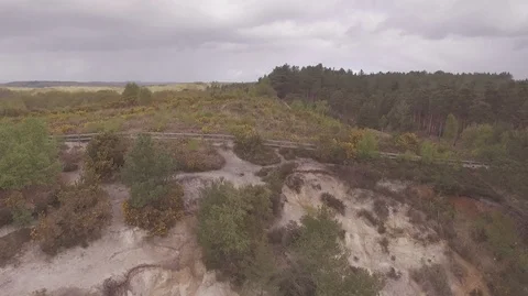 Forest Cliff Establishing Drone Shot Video stock 100888055
