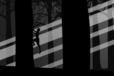 Forest climbing 스톡 일러스트