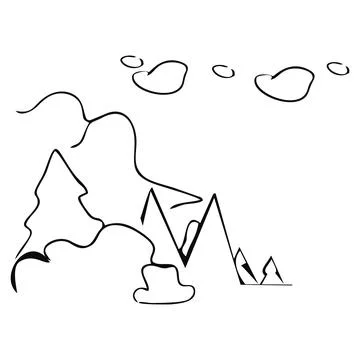 Forest with clouds Stock Illustration