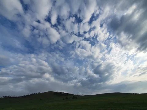 Forest &amp; clouds in the sky Stock Photos
