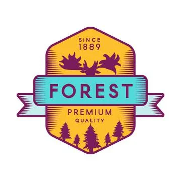 Forest color logo template 스톡 일러스트