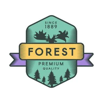Forest color logo template Stock-Illustration