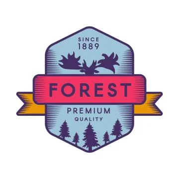 Forest color logo template 스톡 일러스트