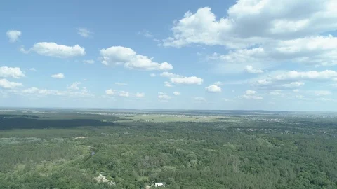 Forest, construction site, communications tower, Aerial Stock Footage 111207822