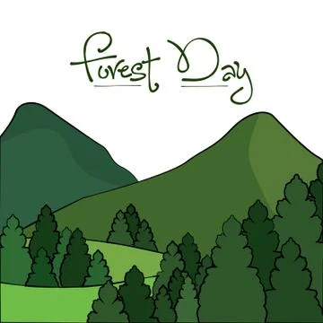 Forest day illustration Stock Illustration